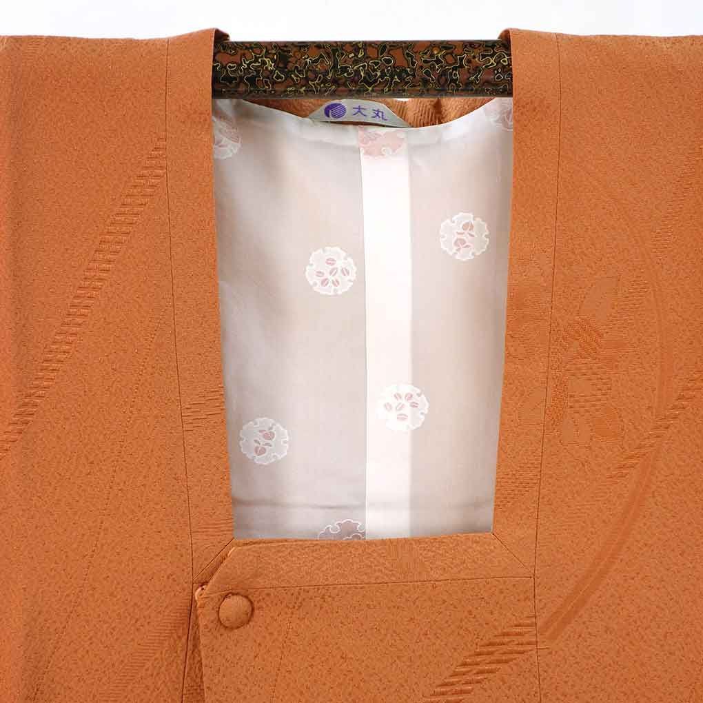  コート コート丈88 cm 裄67 袖丈47 袖幅35 レディース 袷 無地 裄長 裄Lサイズ 秋冬春用 正絹 シルク ブラウン リメイク リユース リサイクル 呉服のきくや 羽織 着物 浴衣