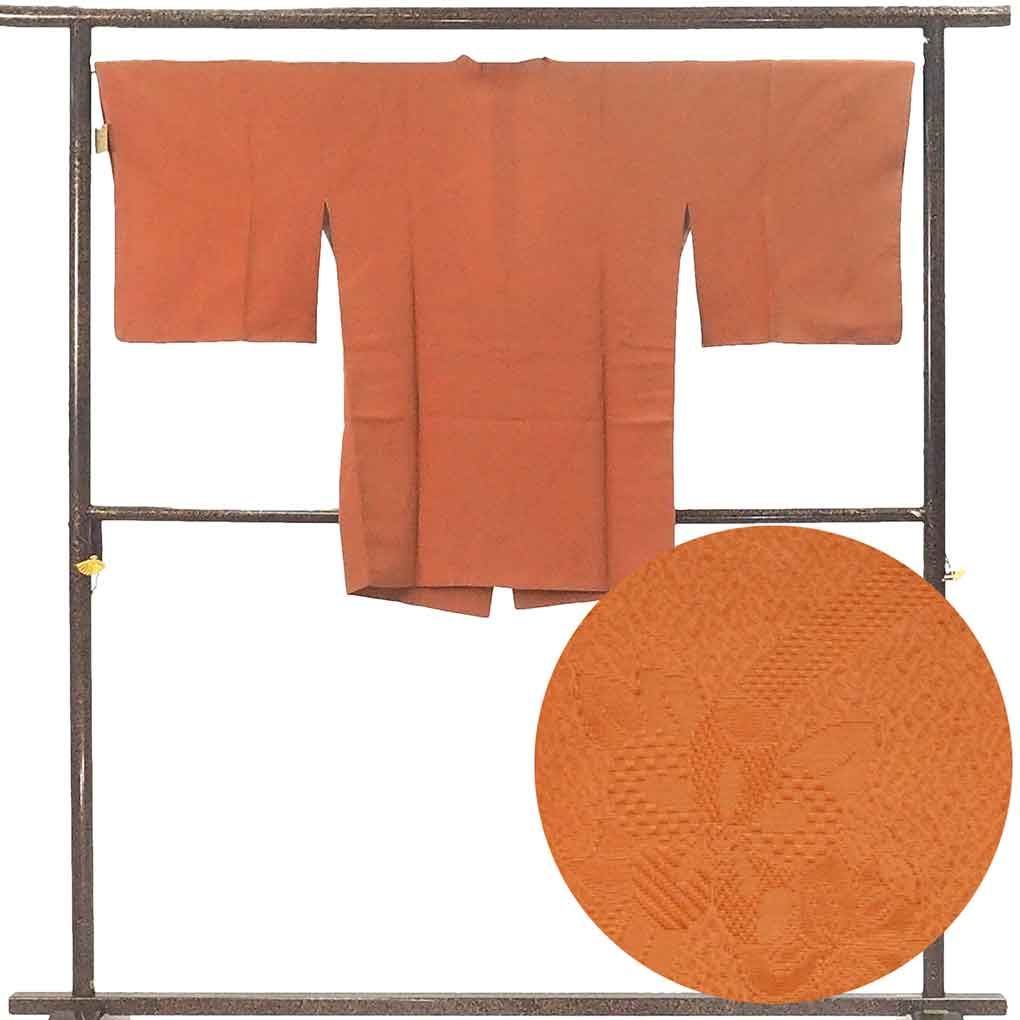 コート コート丈88 cm 裄67 袖丈47 袖幅35 レディース 袷 無地 裄長 裄Lサイズ 秋冬春用 正絹 シルク ブラウン リメイク リユース リサイクル 呉服のきくや