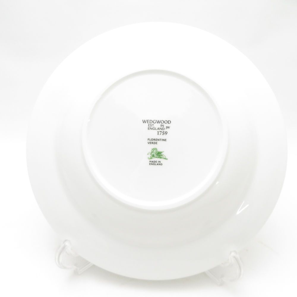 WEDGWOOD ウェッジウッド フロレンティーン ヴェルデ スーププレート 23cmプレート ディープ レンジ 食洗機可 SC9460B2