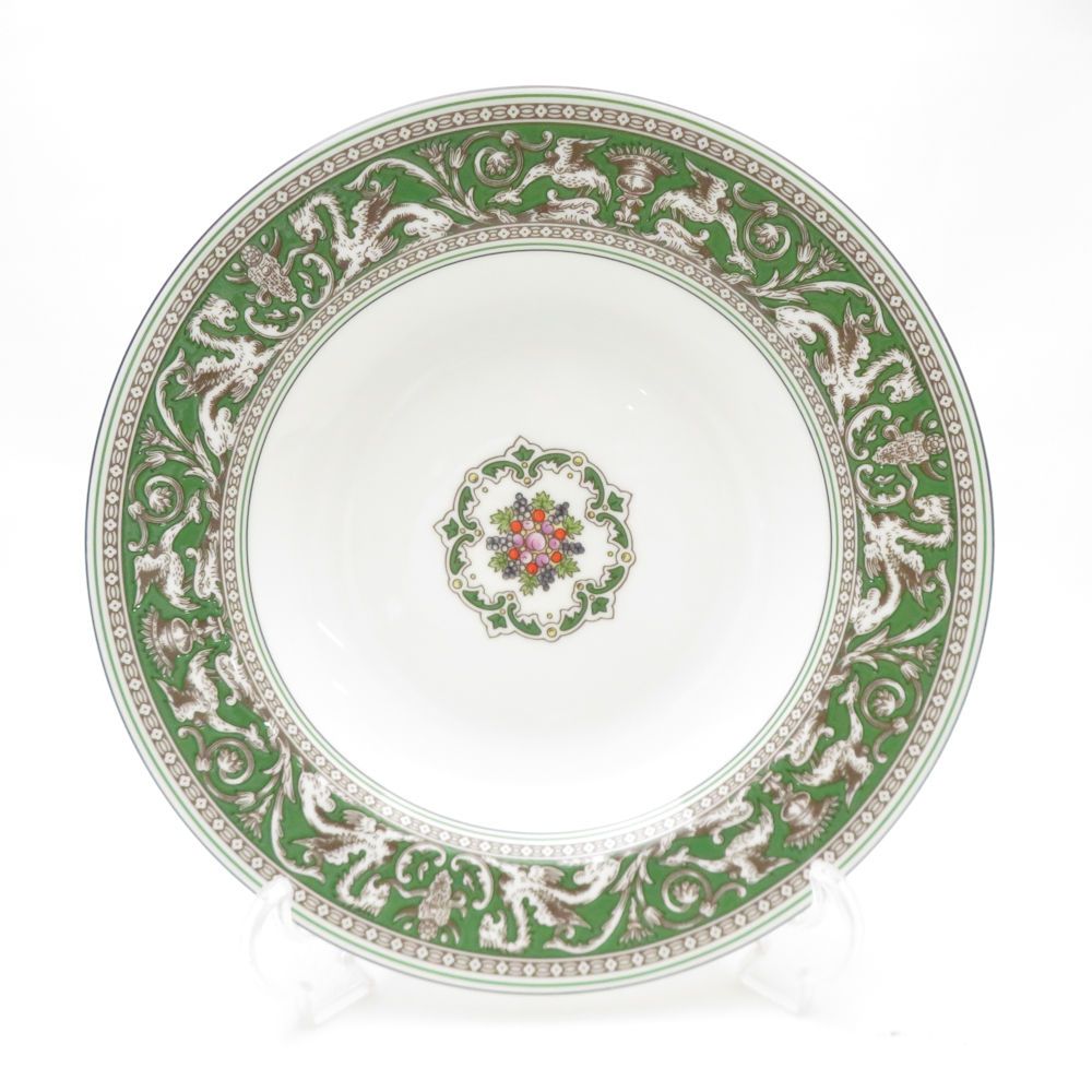 ウェッジウッド フロレンティーン ヴェルデ スーププレート 23 cmプレート ディープ レンジ 食洗機可