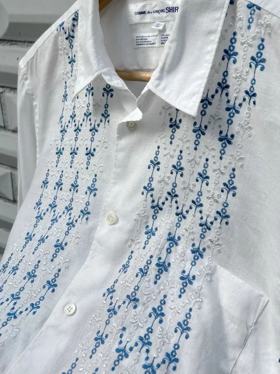 コム デ ギャルソン フローラル リネン シャツ