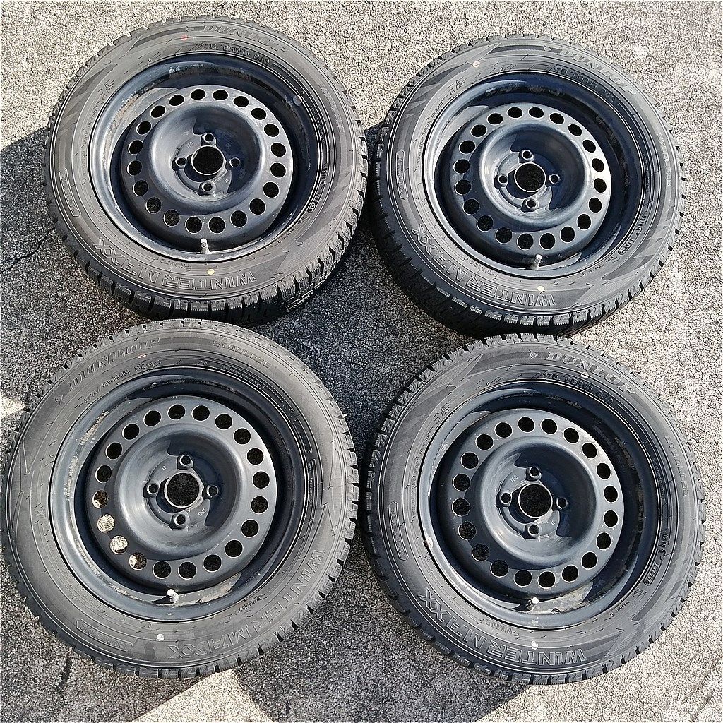 HONDA 15インチ 鉄ホイールスタッドレスタイヤ付 175 65 R 15 DUNLOP WM 02