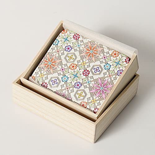  浅草文庫 友禅染 二つ折り 財布 L字ファスナー 花菱 はなびし 柄 江戸小紋 2つ折り ミニ 浅葱 アサギ その他 バッグ