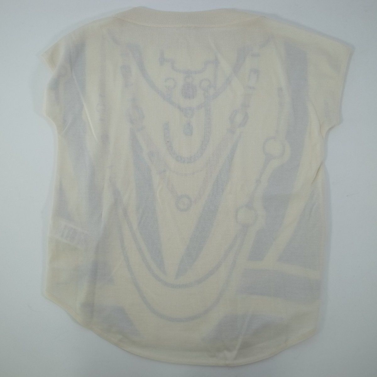 HERMES エルメス シルク×カシミヤ 半袖 スカーフニット 34