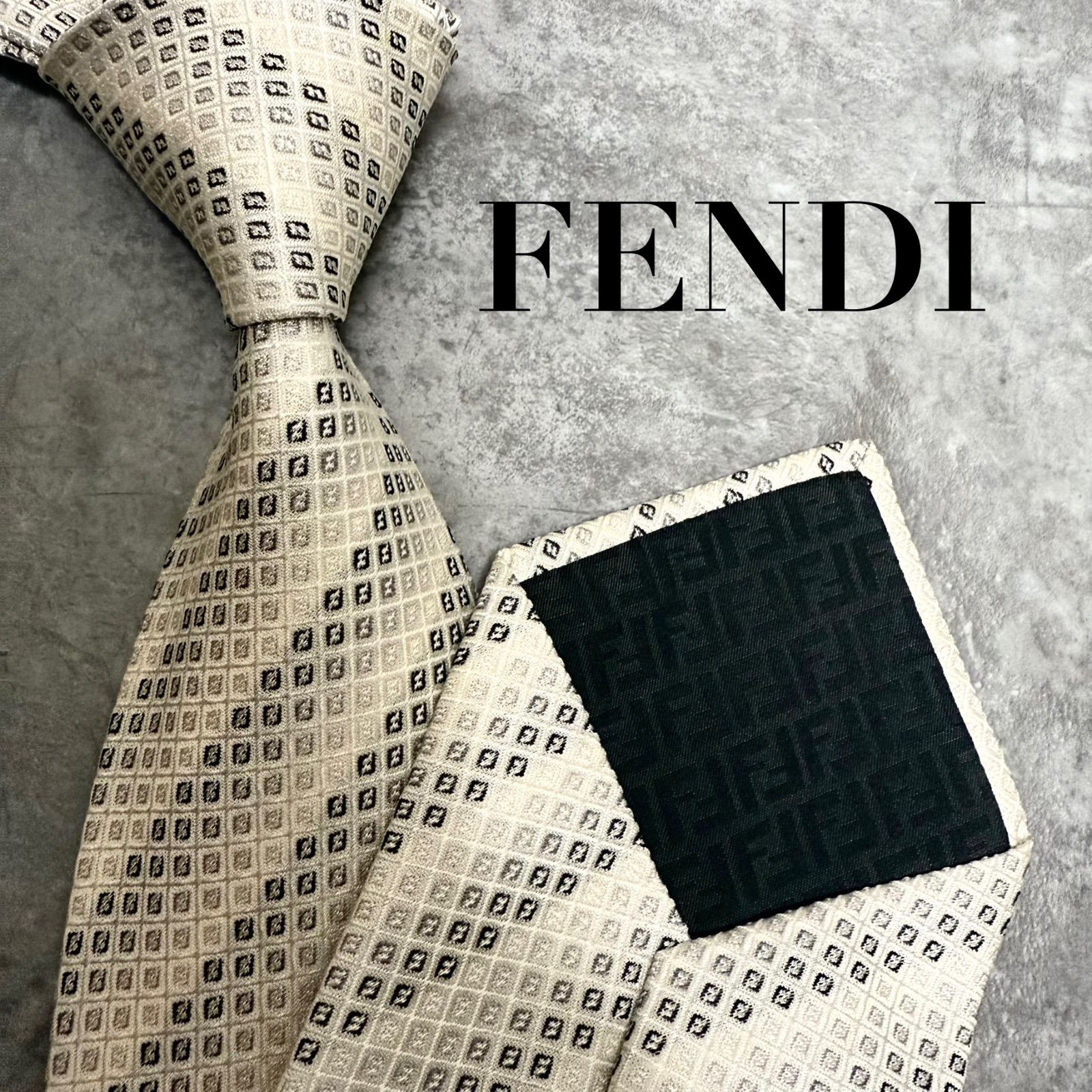✨極美品✨】FENDI フェンディ ネクタイ ズッカ FF柄 ストライプ 結婚