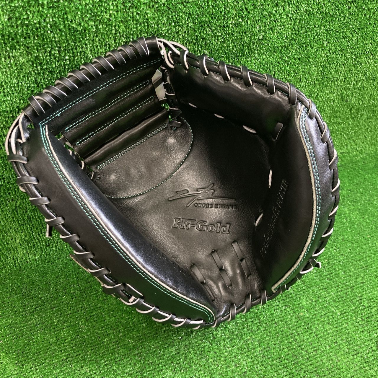 ハイゴールド 一般軟式用キャッチャーミット ブラック 艶有 OKG 810 M 己