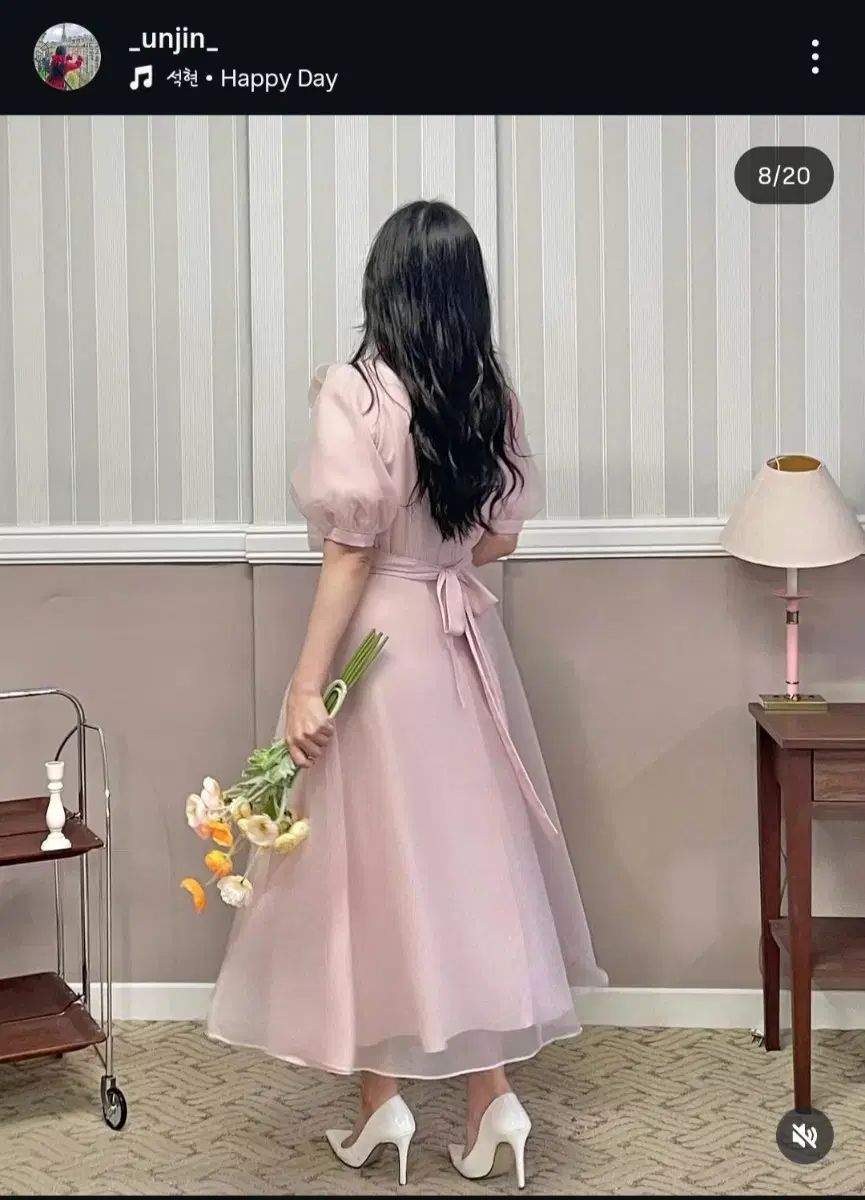 Unjin オーガンザ リボン ONE PIECE ゲストルック 披露宴 顔合わせ 礼服