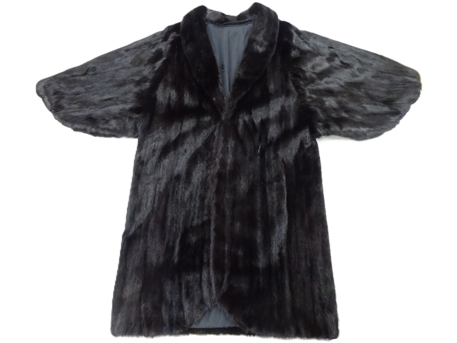 毛皮 ミンク ロング コート 11号 リアルファー 96cm丈 ブラック ダークブラン