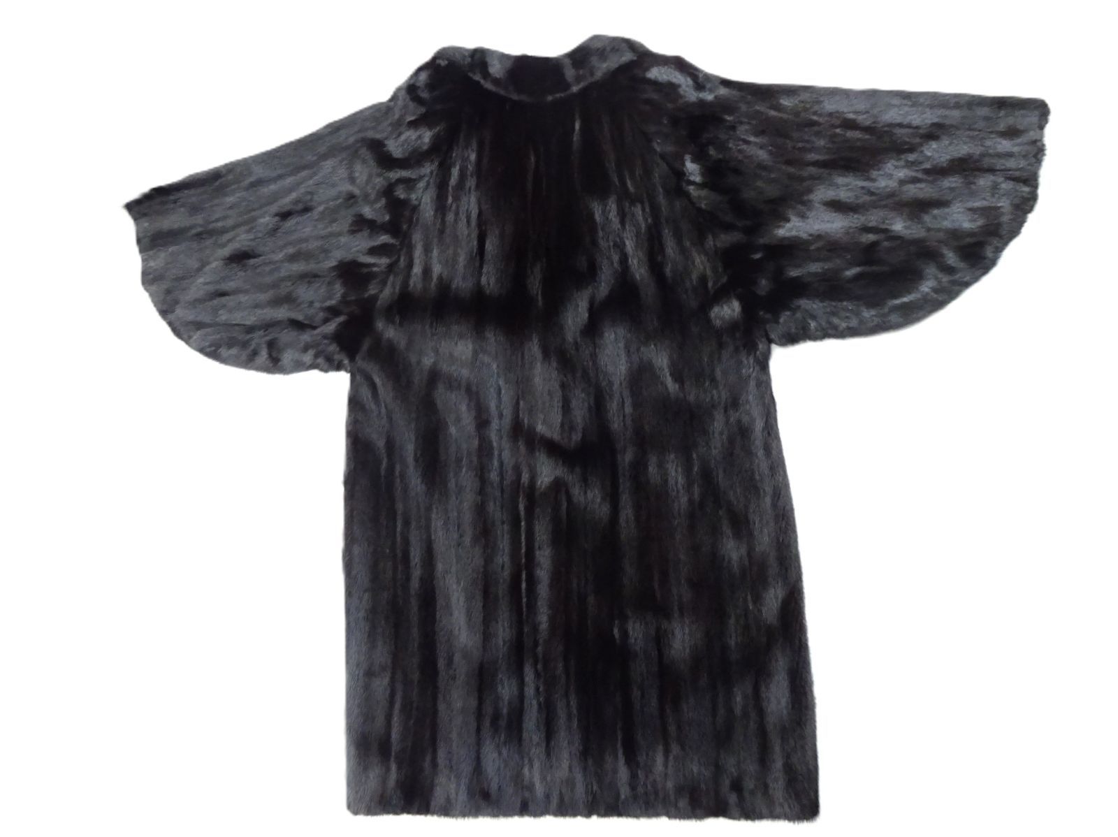毛皮 ミンク ロング コート 11号 リアルファー 96cm丈 ブラック ダークブラン