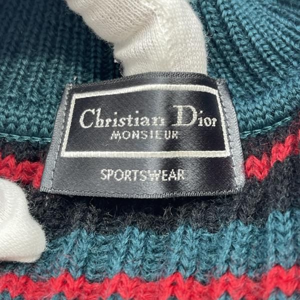 中古】Christian Dior マルチカラーボーダーニット サイズM