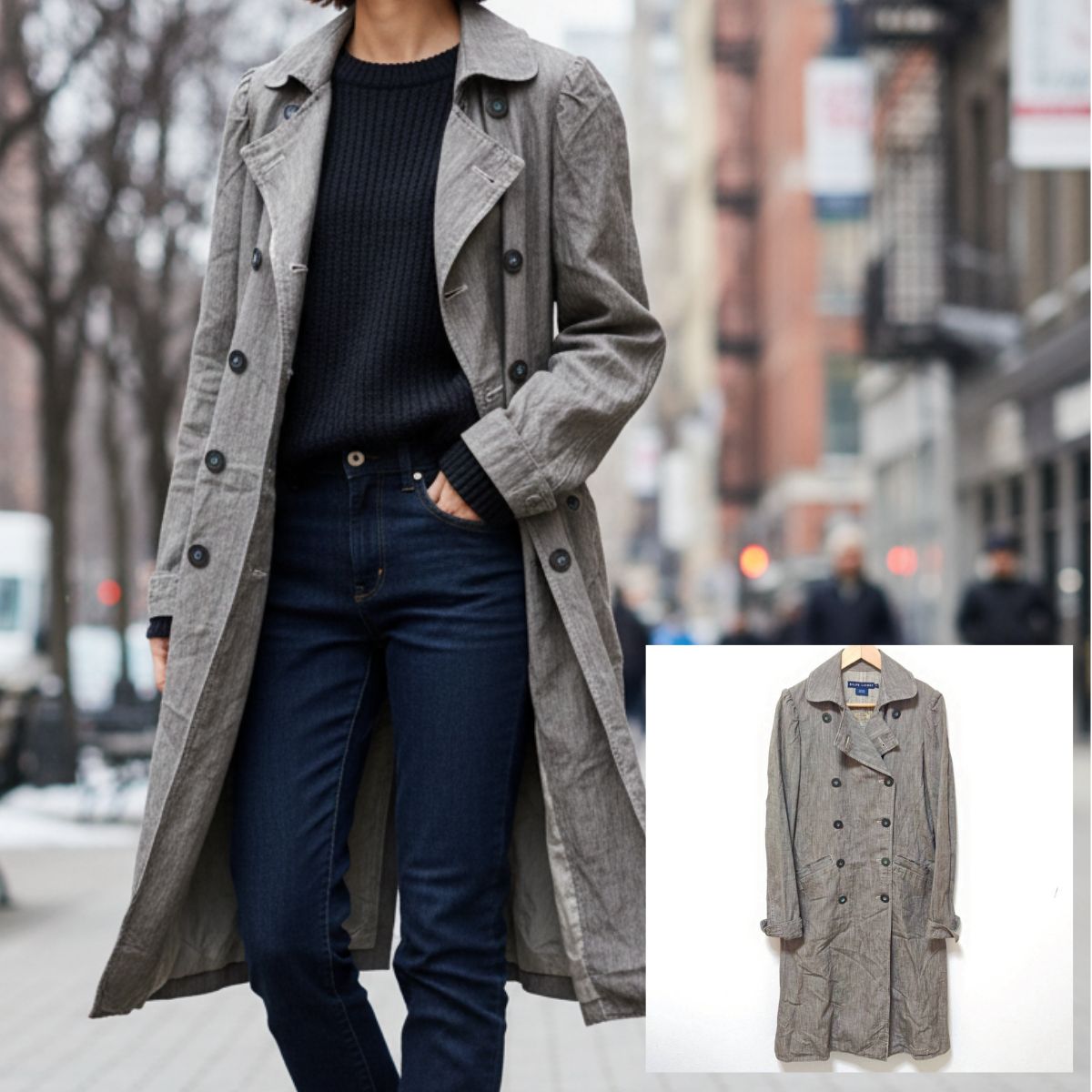 名品 ラルフローレン デニム トレンチコート 上品◎抜け感◎【RALPH LAUREN】ラルフローレン デニム トレンチコート