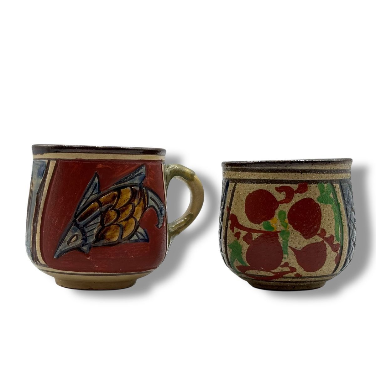 え沖】小橋川清正 陶器 やちむん 壺屋焼 2個セット マグカップ 湯呑み