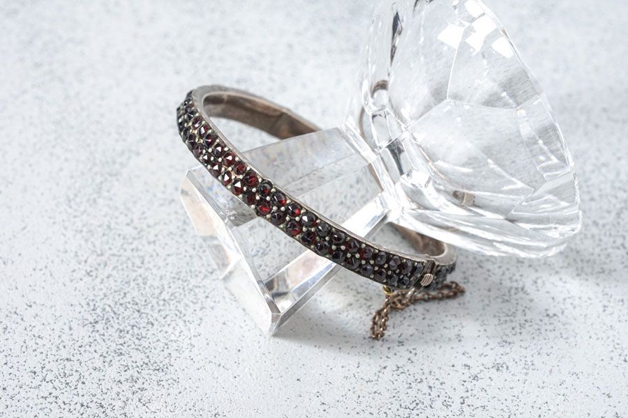 1930 40 s ボヘミア ガーネット クラスターセッティング バングル ga 1240