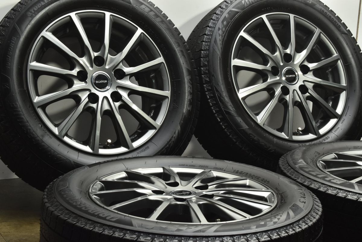 製 バリ溝 バルミナ 15 in 6 J 43 PCD 114 3 ブリヂストン ブリザック VRX 195 60 R フリード ラフェスタハイウェイスター