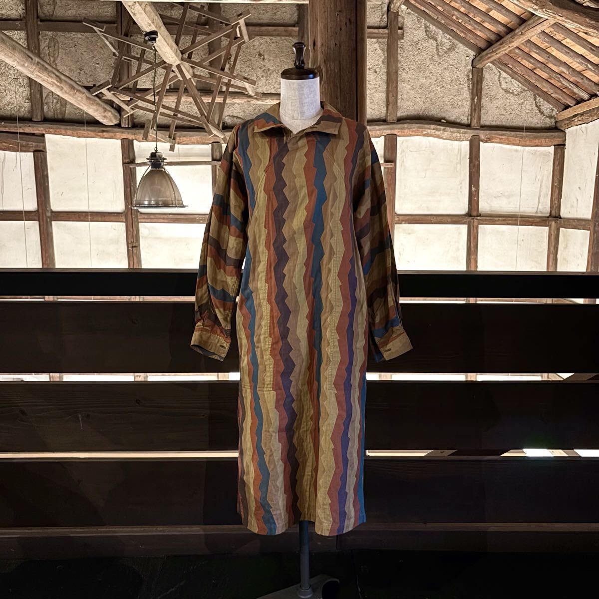 ヨーガンレール チャイナ 装飾 ストレッチ マキシ ロング ワンピース