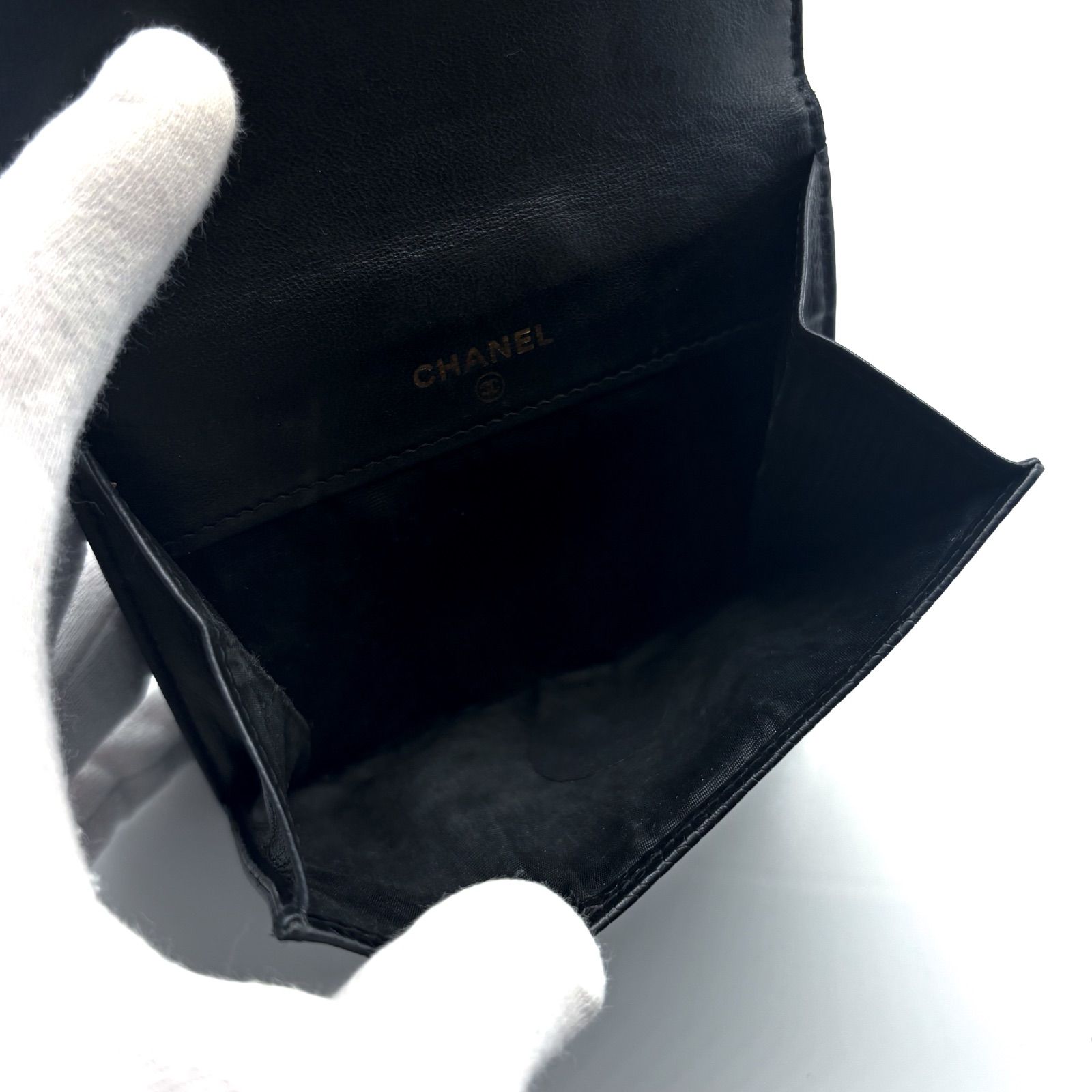 美品✨】シャネル 財布 ココステッチ キャビア Wホック 二つ折 - メルカリ