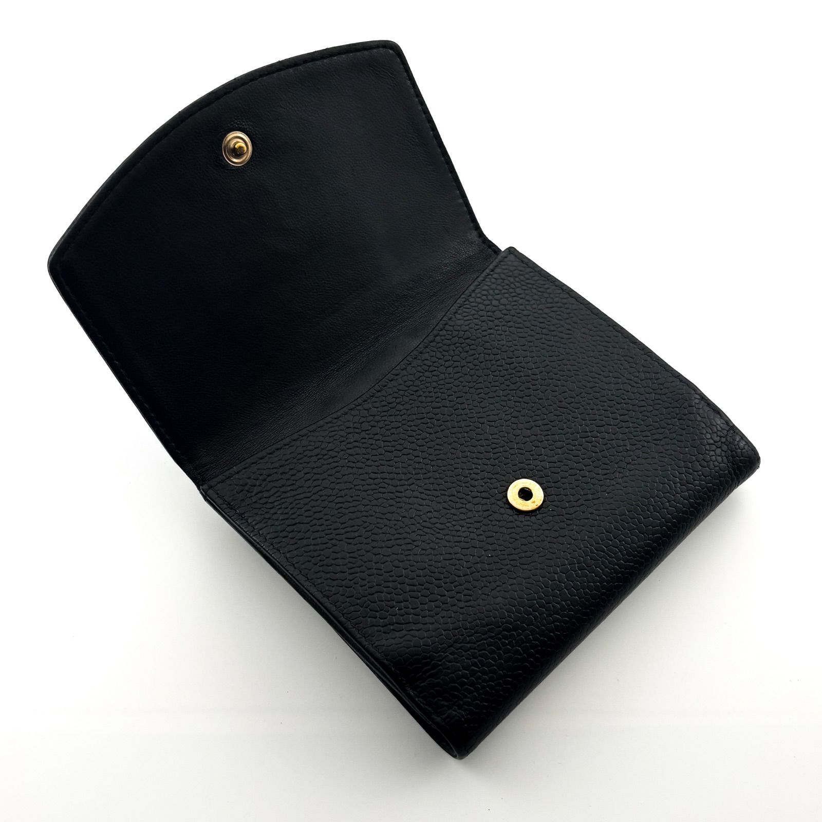 美品✨】シャネル 財布 ココステッチ キャビア Wホック 二つ折 - メルカリ