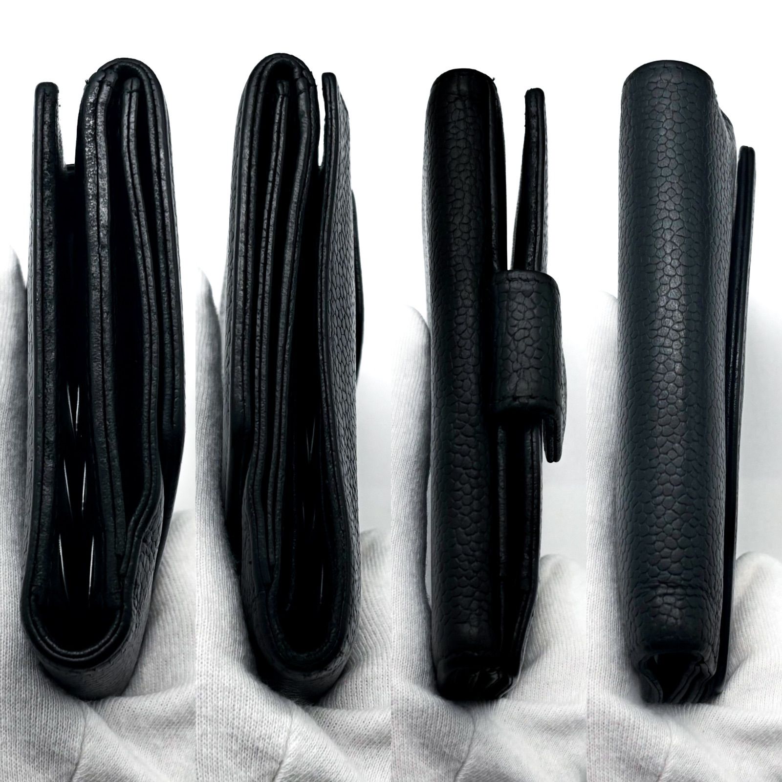 美品✨】シャネル 財布 ココステッチ キャビア Wホック 二つ折 - メルカリ