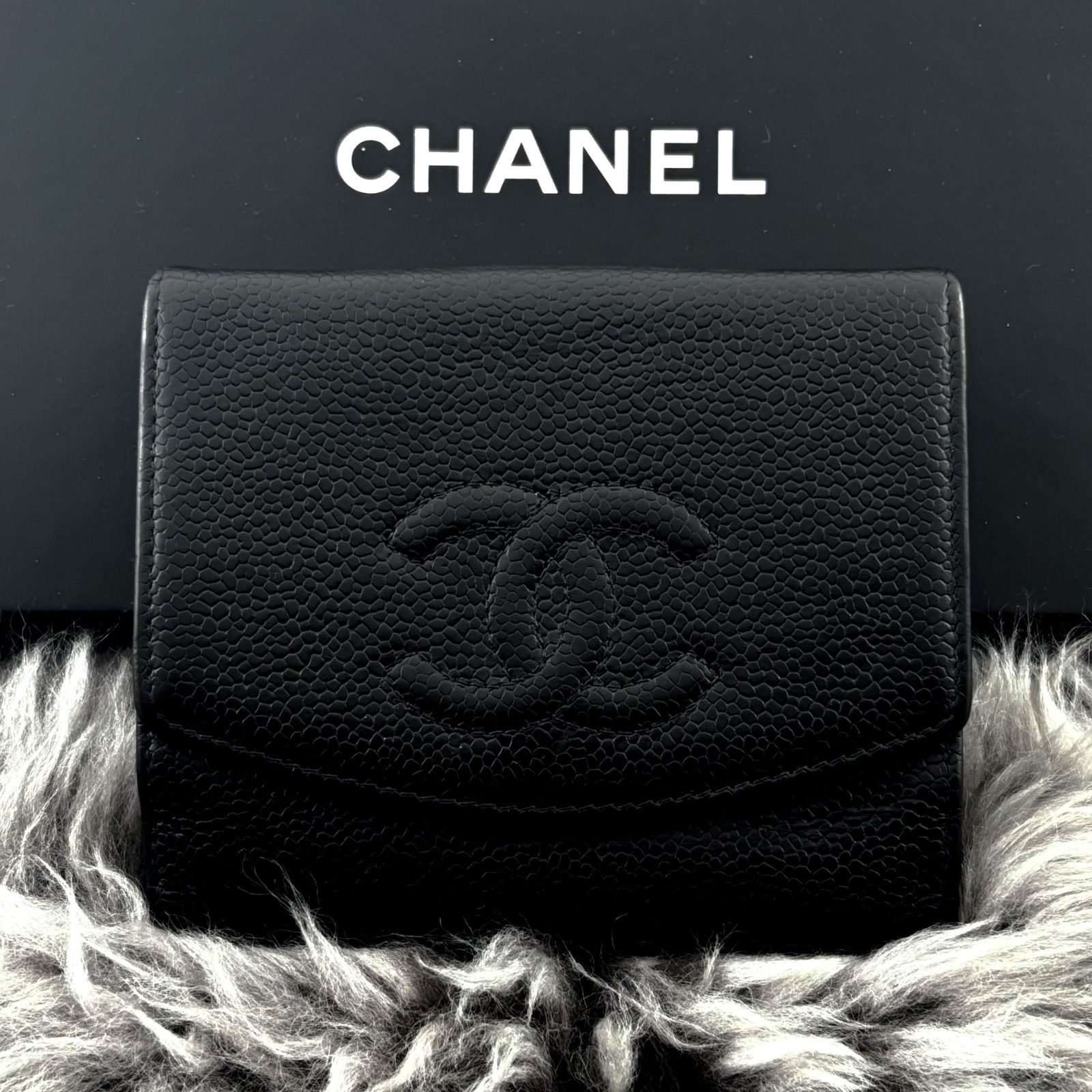 美品✨】シャネル 財布 ココステッチ キャビア Wホック 二つ折 - メルカリ