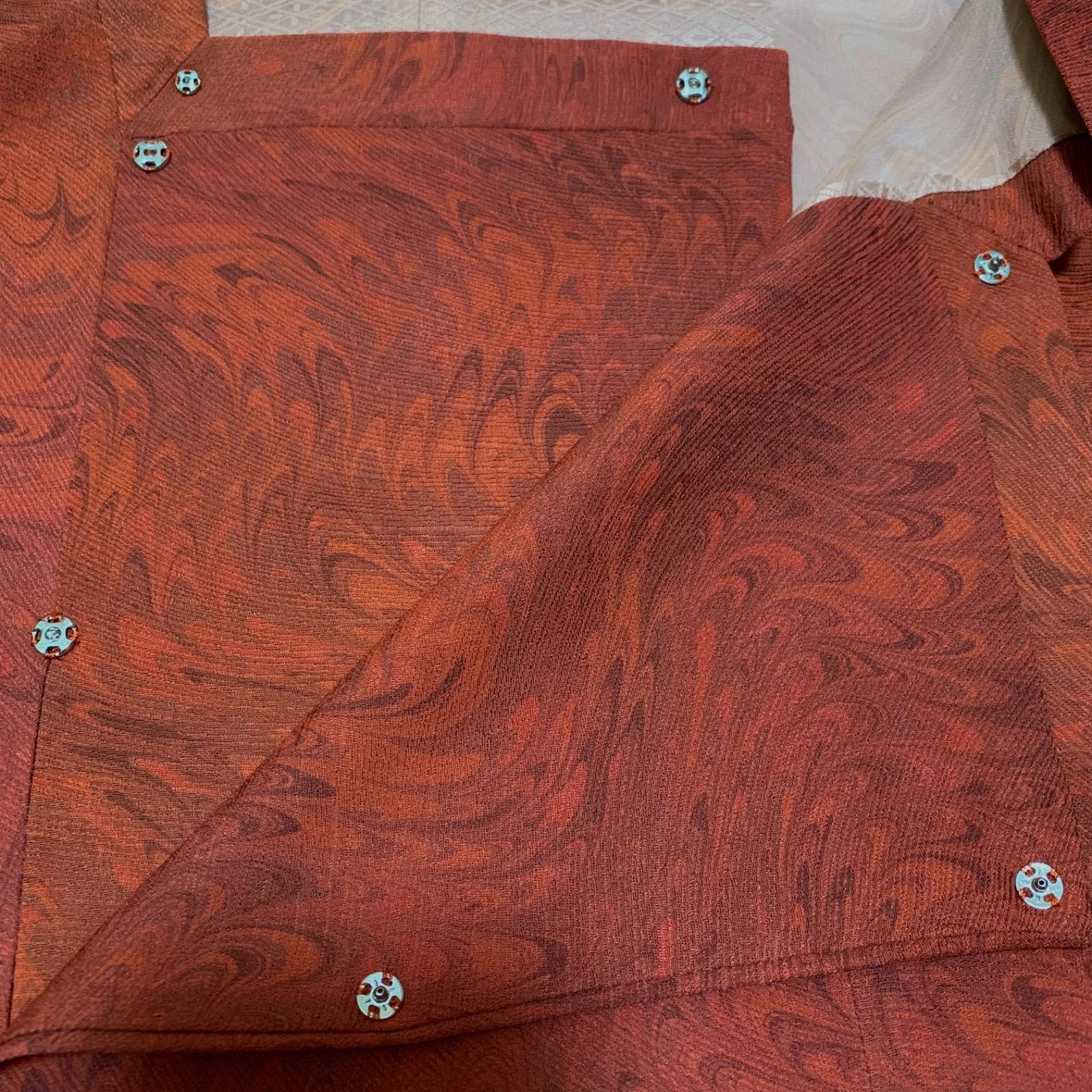  R 1489 和装コート 道行コート 絹 裄69センチ 身丈 背 90 5センチ レディース 着物用 墨流し 着物ショール 着物 浴衣