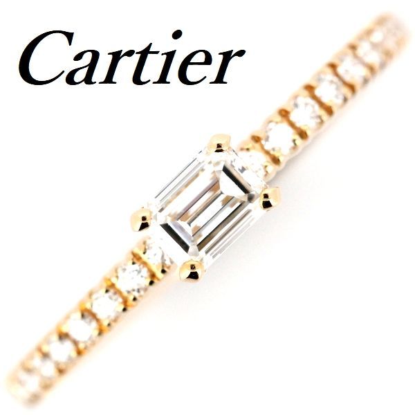 エタンセル ドゥ カルティエ エメラルドカット ダイヤモンド K18WG ♯47 エタンセル ドゥ カルティエ エメラルドカット ダイヤモンド リング