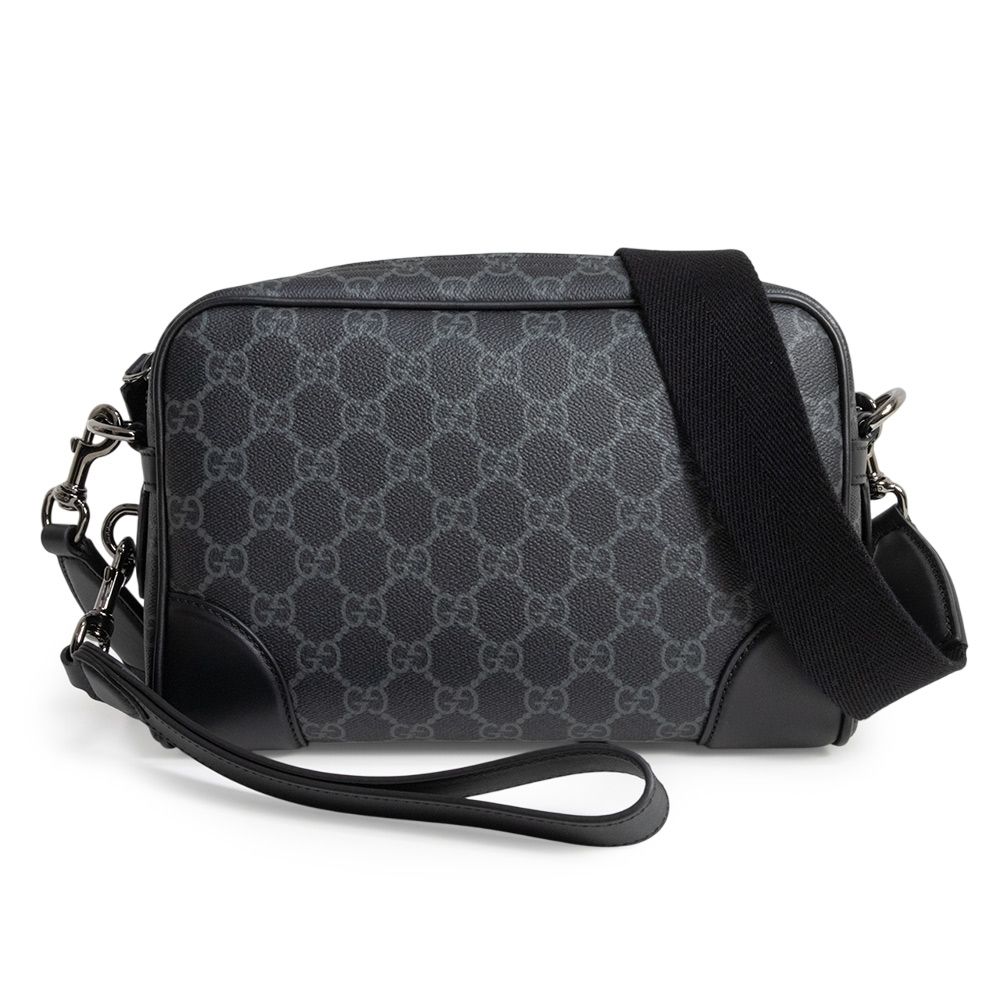グッチ GGエンブレム スモール クロスボディバッグ ショルダーバッグ 斜め掛け GGパターンコーティングファブリック レザー ブラック シルバー金具 ‎821155 GUCCI