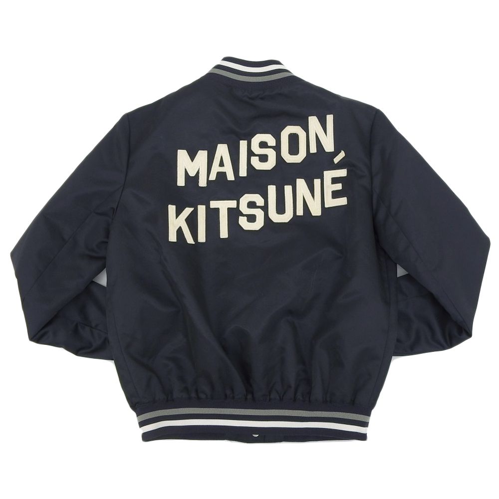 MAISON KITSUNÉ メゾンキツネ ネイビー スタジャン 超美品 メゾンキツネ MAISON KITSUNE KWL-48500-B スタジャン サテン