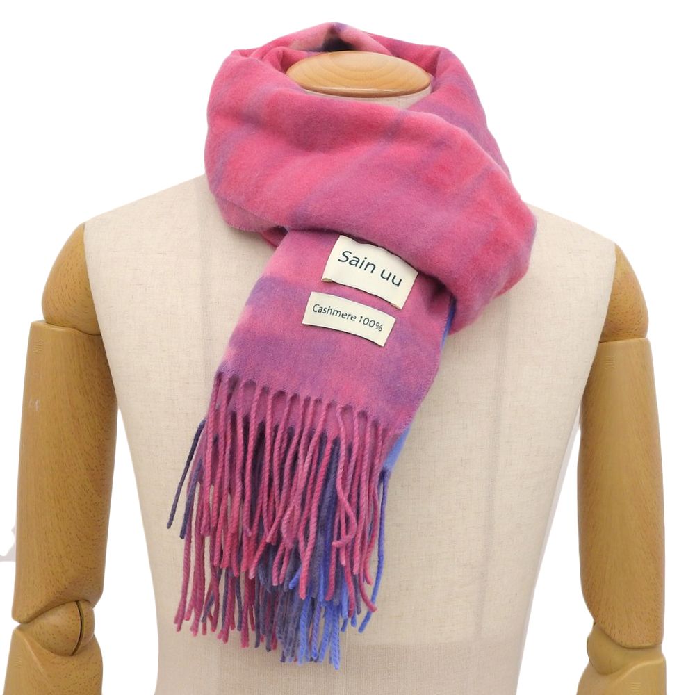 超 サインユー Sain uu SU 23 AW-003 タイダイ カシミヤ100％ マフラー ストール レディー メンズ ZOZO 定価27500円