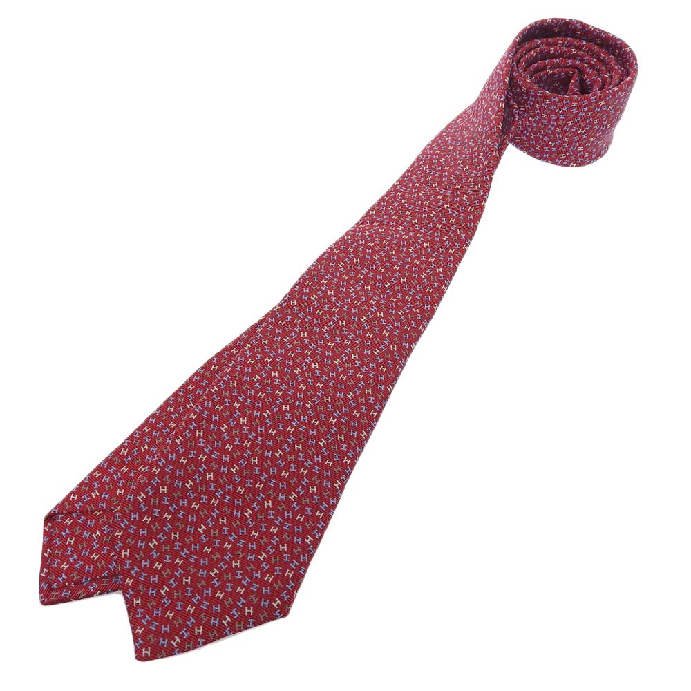 エルメス HERMES 現行販売商品 339337T ヘヴィシルクタイ 7cm H ローブ デュ ソワール H刺繍 ネクタイ