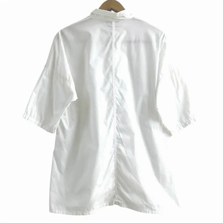 YACCOMARICARD ヤッコマリカルド ピンタック 半袖シャツ ブラウス 白