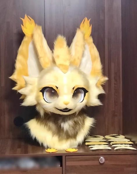 着ぐるみヘッド 犬 NO 427 黄色 全頭ヘッド ケモノ ファースーツ ぬいぐるみ コスプレ コスチューム kigurumi
