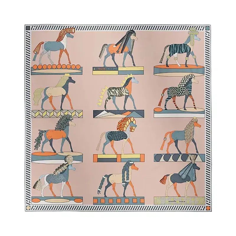 エルメス A Toute Allure カレ 90 レディース シルク スカーフ 04