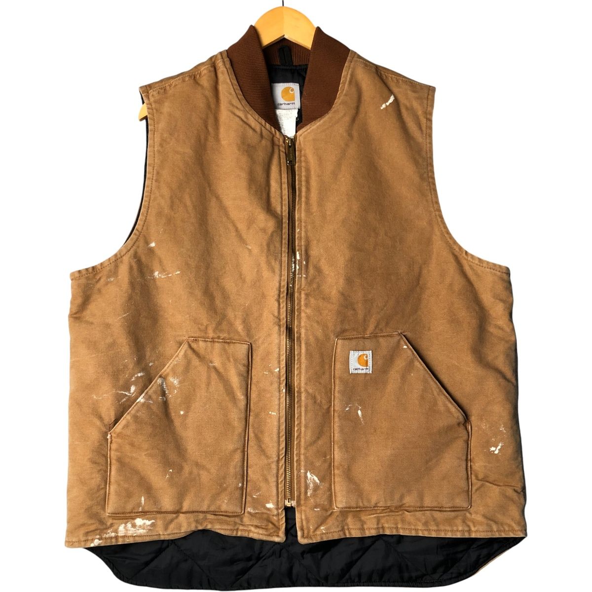 古着 カーハート Carhartt クラシックベスト ペイント 中綿入り ダックベスト メンズXL相当 eaa593860