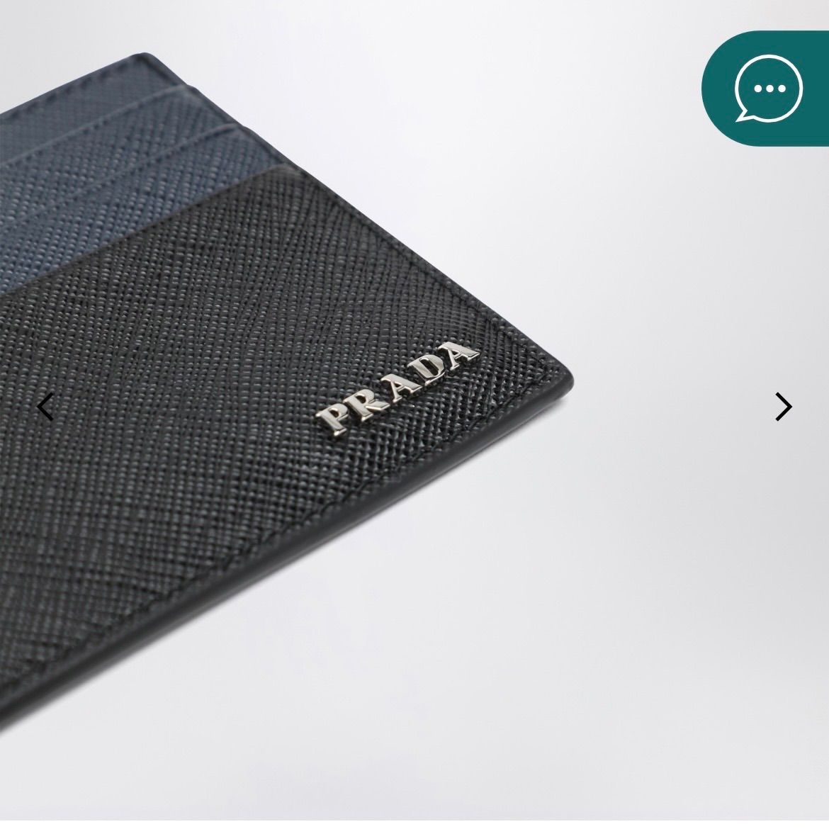 PRADA プラダ サフィアーノ ブルー ブラックのカードホルダー