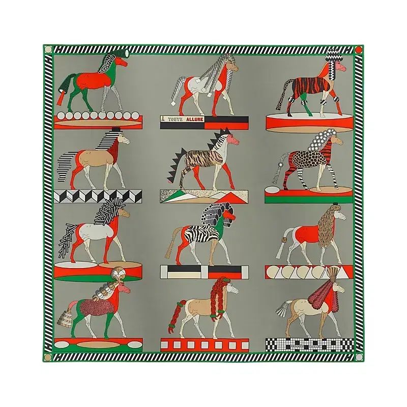 エルメス A Toute Allure カレ 90 レディース シルク スカーフ 06