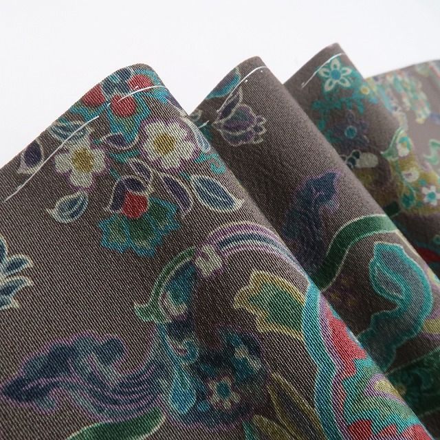 ❁tomihisa❁新品 前田仁仙 落款 更紗 着物 正絹“これぞ仁仙！和に