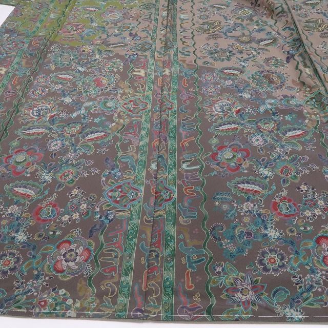 ❁tomihisa❁新品 前田仁仙 落款 更紗 着物 正絹“これぞ仁仙！和に