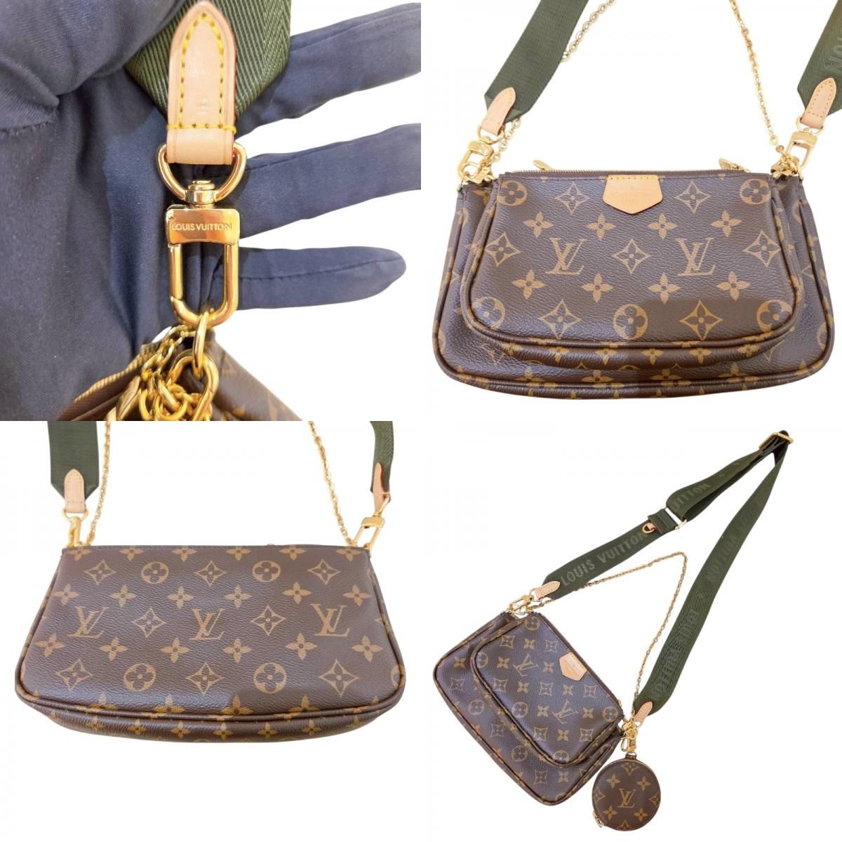 アートな ルイ ヴィトン LOUIS VUITTON ミュルティポシェット アクセソワ―ル M44813 ブラウン カーキ モノグラム キャンバス レディース ショルダーバッグ 充実の品揃え！