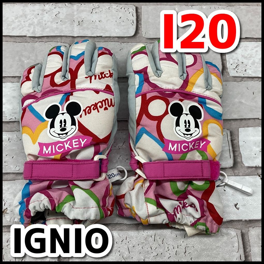IGNIO グローブ ミッキー ピンク系 サイズ:120 ウィンタースポーツ 雪