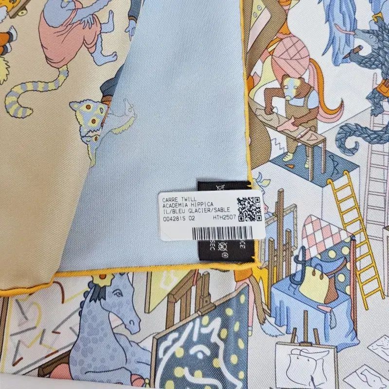  エルメス アカデミア ヒッピーカ カレ 90 レディース シルク スカーフ 02 バンダナ スカーフ 小物