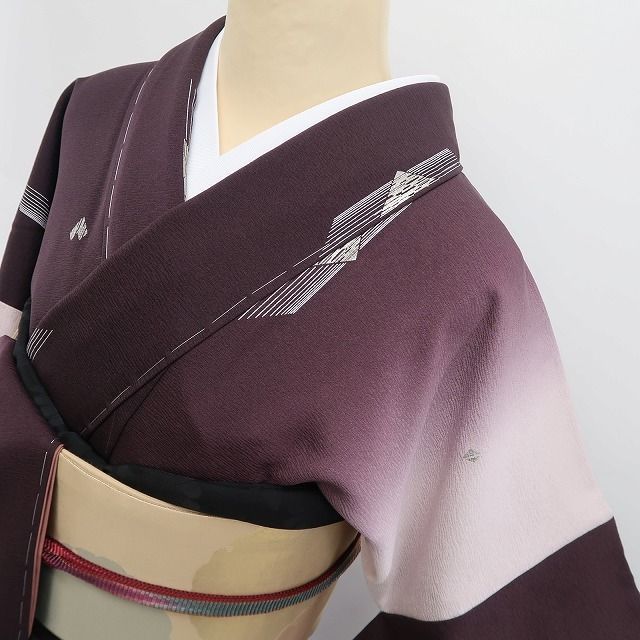 ❁tomihisa❁新品 松尾光琳 落款 縦暈し 着物 正絹 仕付け糸付”シック