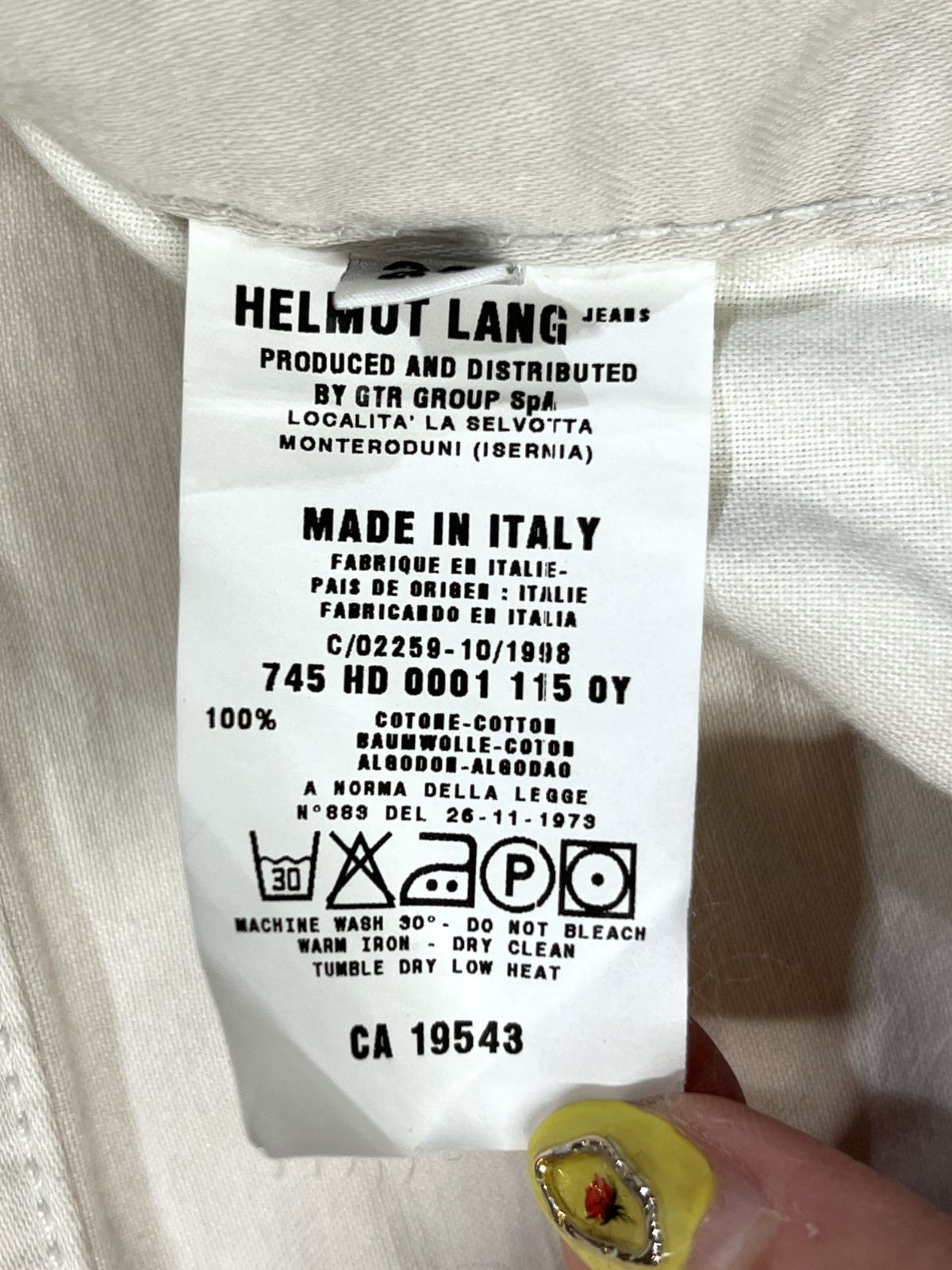90s ヴィンテージ HELMUT LANG｜ヘルムートラング VINTAGE COTTON