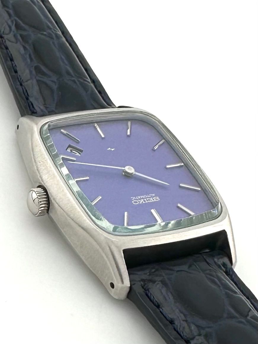  SEIKO 2418 301A レクタンギュラー デイト OH済み 自動巻き時計 セイコー ストライプ 自動巻き時計 腕時計(アナログ)