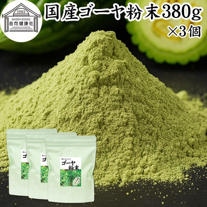 自然健康社 ゴーヤ粉末 380g×3個 青汁 粉末 国産 ゴーヤー茶 ゴーヤ茶 ゴーヤ パウダー 保存料 無添加 粉末 野菜 ジュース ごーやー茶 ごーや茶 ごーやーパウダー おすすめ おいしい サプリメント スムージー まるごと ヴィーガン 売れ筋