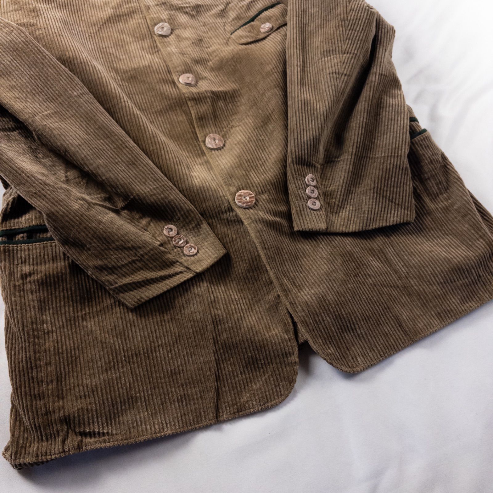 Euro Vintage 90s Fraunsee Trachten コットン バンドカラー 立体 起毛