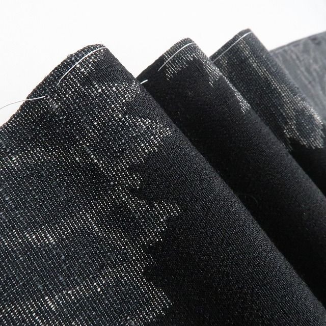 ❁tomihisa❁ 奥順謹製 はたおり娘 縮 証紙付 着物 仕付け糸付 胴抜き仕立て 日常を飾るモノトーン 結城紬 7167