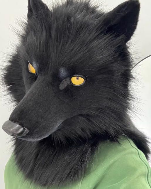 着ぐるみヘッド 狼 NO 429 黒 リアルスタイル 全頭ヘッド ケモノ ファースーツ ぬいぐるみ コスプレ コスチューム kigurumi