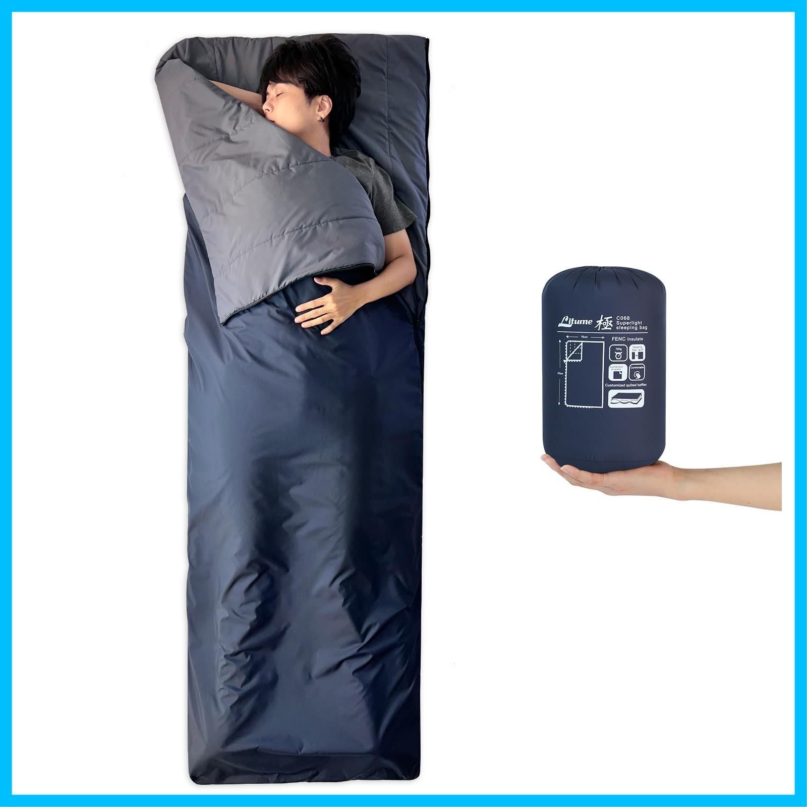 商品 20°C-10°C720g な軽量ポータブルパッカブルスリーピングサック 大人用 バックパッキング キャンプ ハイキング 旅行 ファミリー用 スタッフサック付き 3シーズン対応 ベルベットライニング コンパクトスリーピングバッグ Li