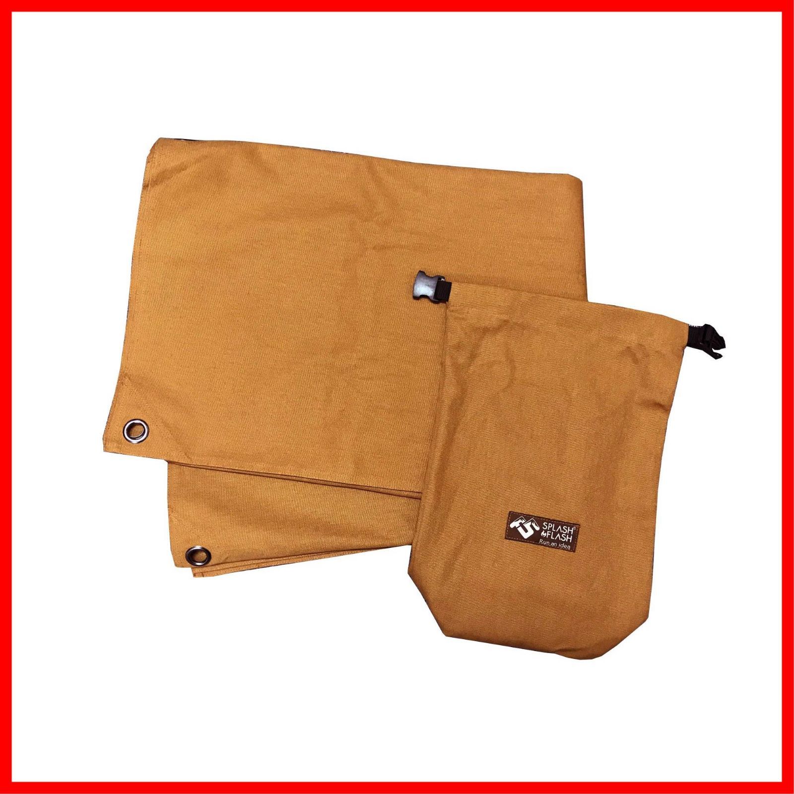 難燃タープガード グランドシート レジャーシート 風除け 風防 火の粉避け ケース付き コヨーテ