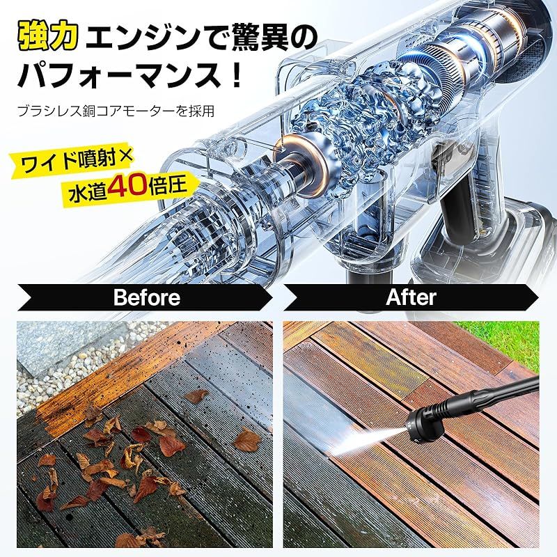 【新登場強化版】高圧洗浄機 コードレス 充電式 20000mAh 楽天市場】【10%OFFクーポン】【2023新登場強化版】高圧洗浄機